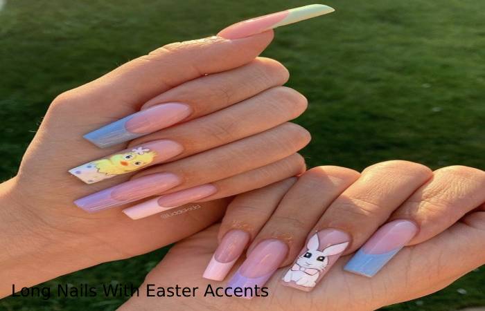 Long Nails With Easter Accents