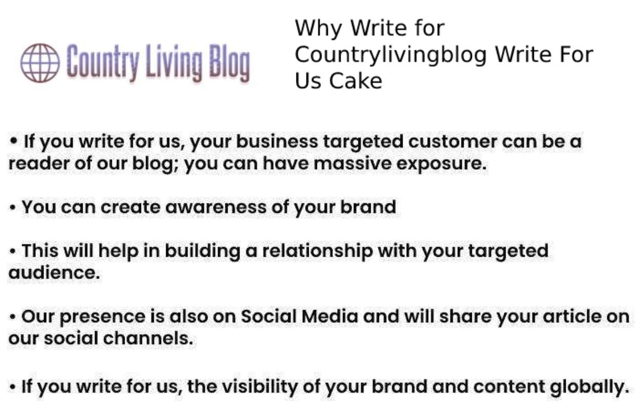 Why Write for Countrylivingblog Write For Us Cake