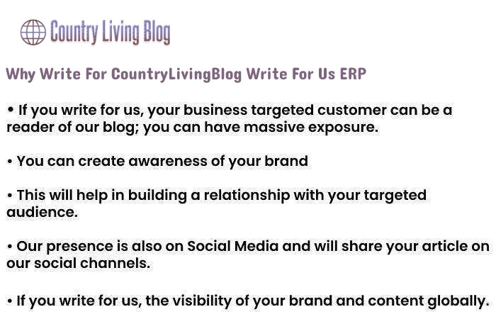 Why Write For CountryLivingBlog Write For Us ERP