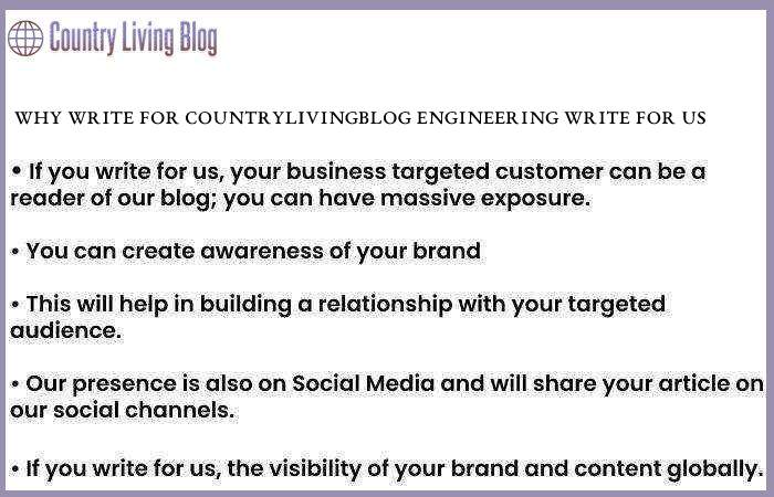 Why Write for Countrylivingblog Engineering Write For Us