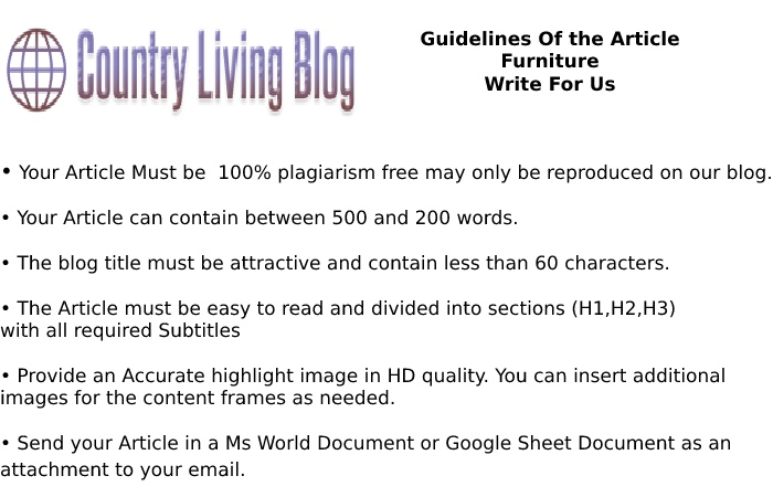 Guidelines of the Article Write For Us Furniture