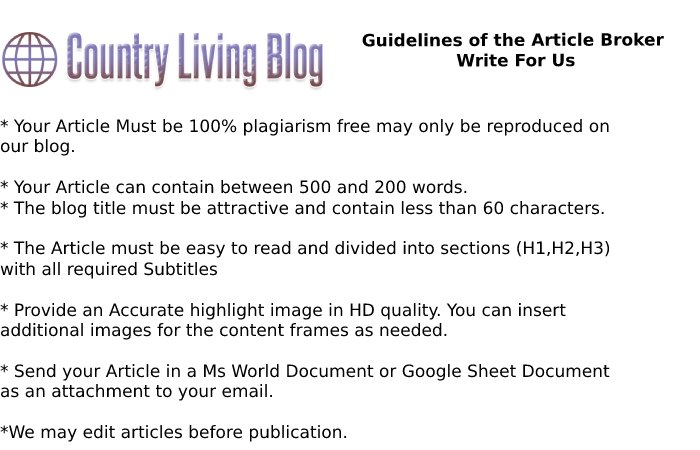 Guidelines of the Article Broker Write For Us