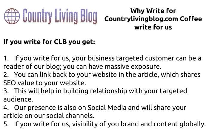 Countrylivingblog.com Coffee write for us