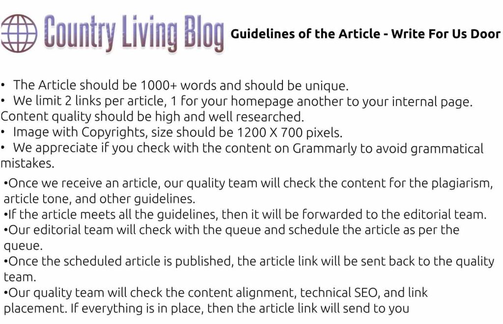 Guidelines of the Article Write For Us Door
