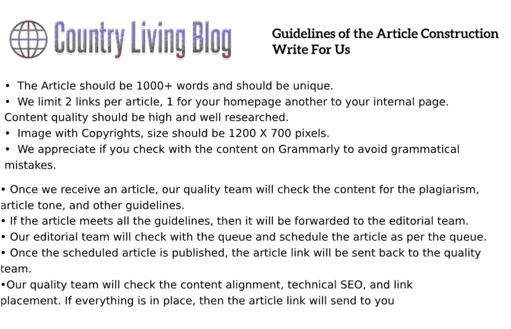Guidelines of the Article Construction Write For Us