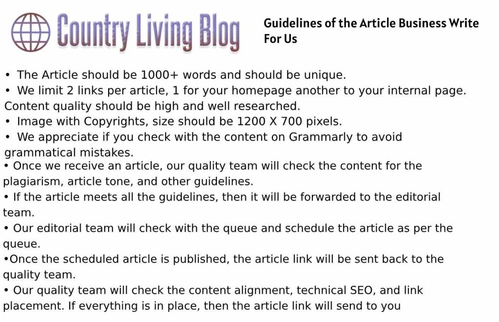 Guidelines of the Article Business Write For Us