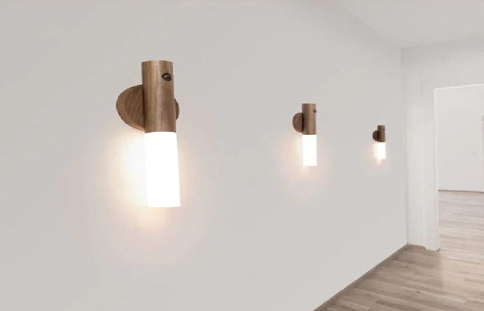LED Indoor Wood Wall Lamp with Sensor