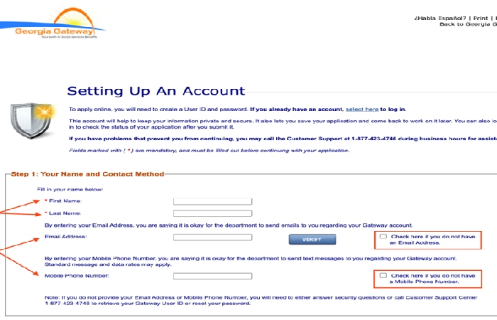 login into www. gateway.ga.gov