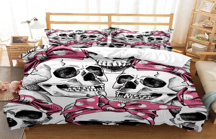 10. Digital Print Skull Bedding Sets