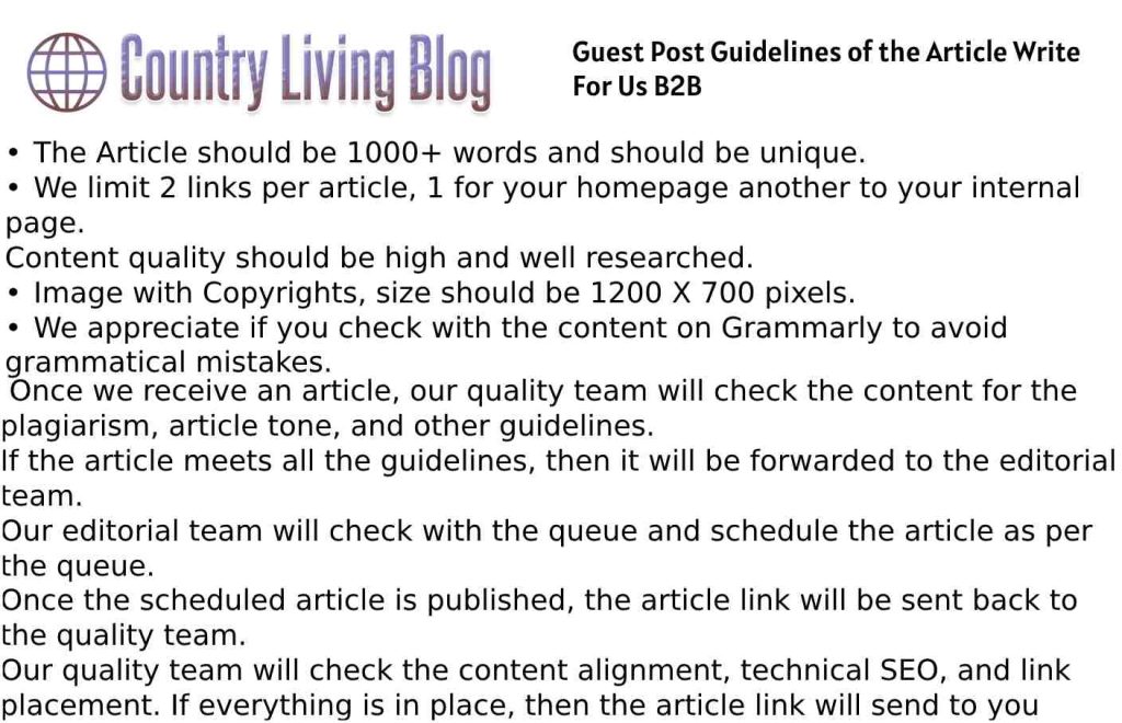 Guidelines of the Article Write For Us B2B