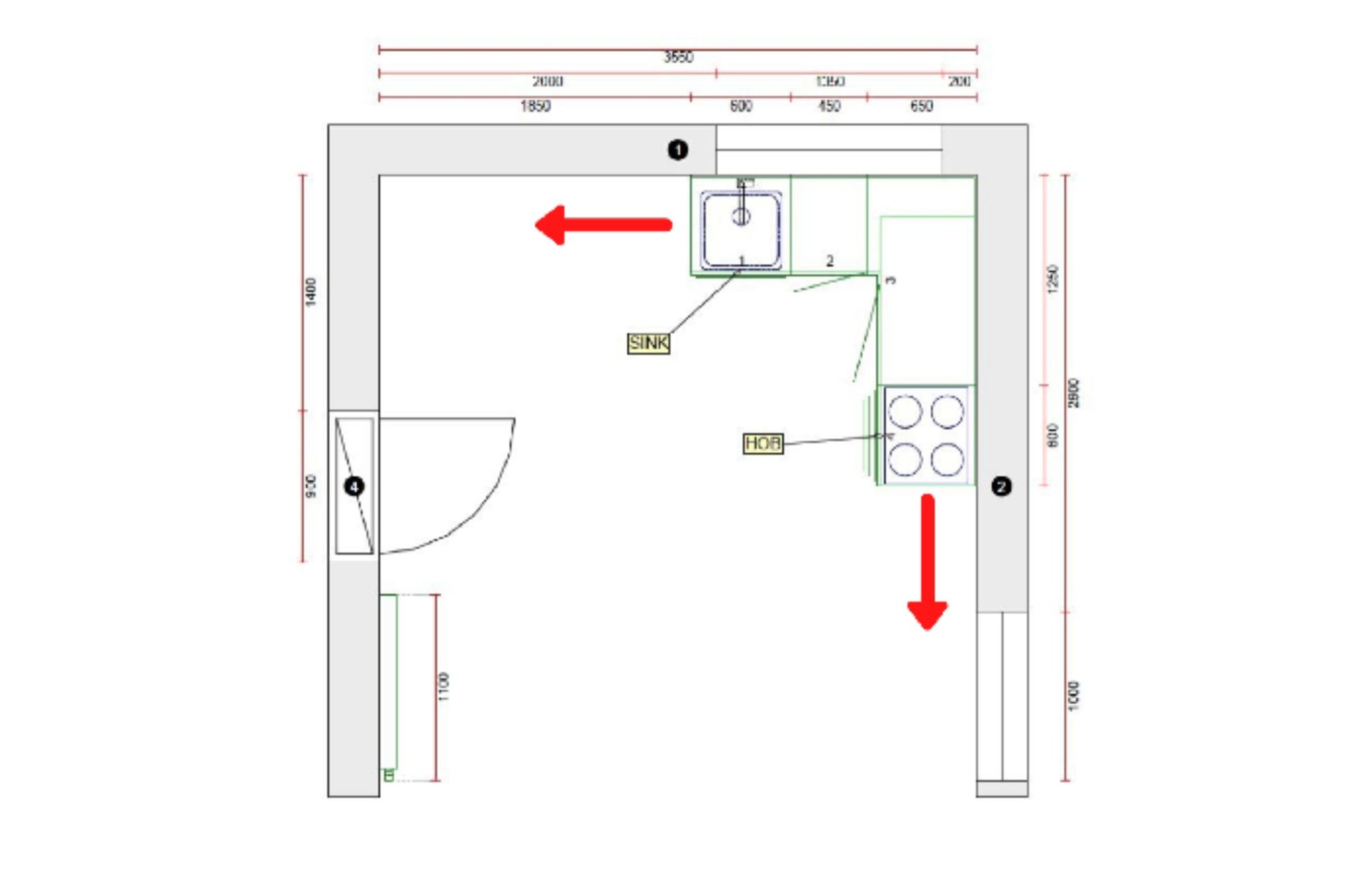 Small Kitchen Space Planning Standards